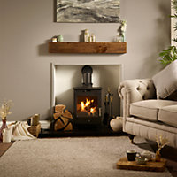 Off the Grain Oak Fireplace Mantel Beam with Walnut Finish - Solid Oak 10cm x 15cm - 100cm (L)
