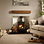 Off the Grain Oak Fireplace Mantel Beam with Walnut Finish - Solid Oak 10cm x 15cm - 110cm (L)