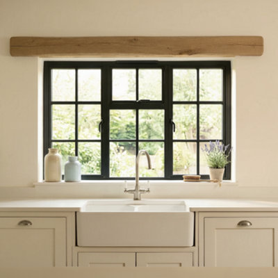Off the Grain Oak Window Beam - Wooden Fascia Beam 120cm