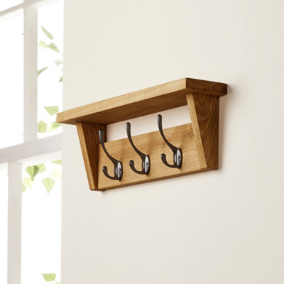 Wall Rack Triple Hook Coat Rack Off The Grain Solid Oak Coat Rack