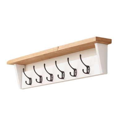 White coat rack with storage sale