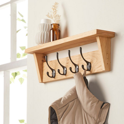 Off the Grain Wooden Coat Rack with Storage Shelf Hooks - Main Image