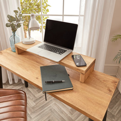 Off the Grain Wooden Computer Desk with Hairpin Legs - Solid Wood ...