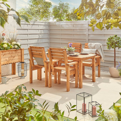 Off the Grain Wooden Garden Table and Chair Set - Handmade Rustic ...