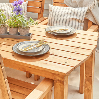 Off the Grain Wooden Garden Table and Chair Set - Handmade Rustic ...