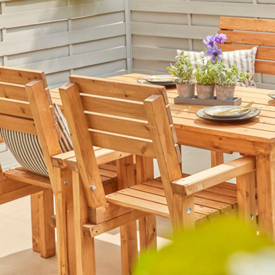 Off the Grain Wooden Garden Table and Chair Set - Handmade Rustic ...
