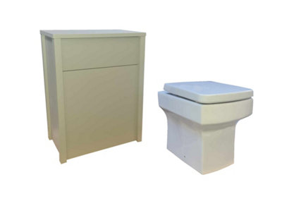 Off White Back to Wall Unit White Square Toilet Pan Sof Close Seat and Cistern Price Comparisons | Compare The Build