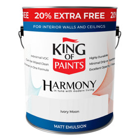 Off White Ivory Moon Matt Emulsion King of Paints Harmony 3L Can