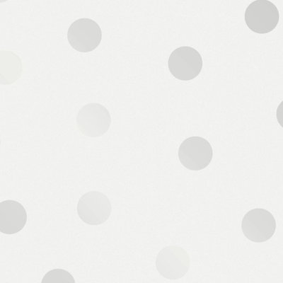 Off White Starlight Spots Wallpaper Metallic Silver Shimmer Smooth Finish Nursery Bedroom