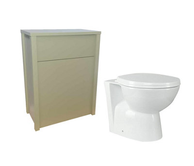 Off White Unit Back To Wall Ceramic White Oval Toilet Pan with Cistern