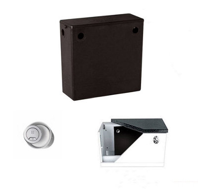 Off White WC Unit Round White Ceramic Toilet Pan Soft Close Seat & Cistern - 3