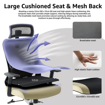 Office Chair Black Adjustable Ergonomic Essentials Gaming