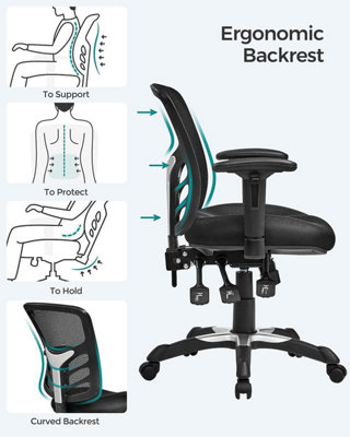 Office Chair Ergonomic, Computer Mesh Desk Chair, Adjustable Armrests, Unique Height Adjustable Backrest, Tilt Function