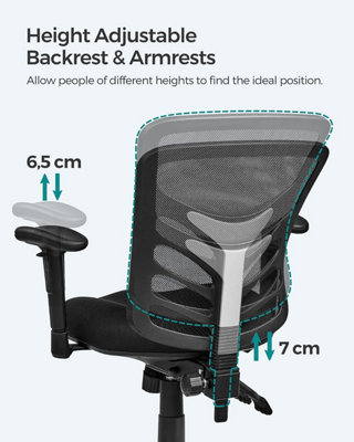 Office Chair Ergonomic, Computer Mesh Desk Chair, Adjustable Armrests, Unique Height Adjustable Backrest, Tilt Function