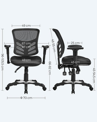 Office Chair Ergonomic, Computer Mesh Desk Chair, Adjustable Armrests, Unique Height Adjustable Backrest, Tilt Function