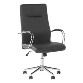 Office Chair Faux Leather Black OSCAR