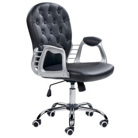 Office Chair Faux Leather Black PRINCESS