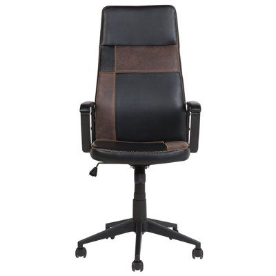 Office Chair Faux Leather Brown DELUXE