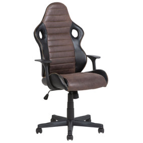 Office Chair Faux Leather Brown SUPREME