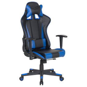 Office Chair Faux Leather Dark Blue GAMER
