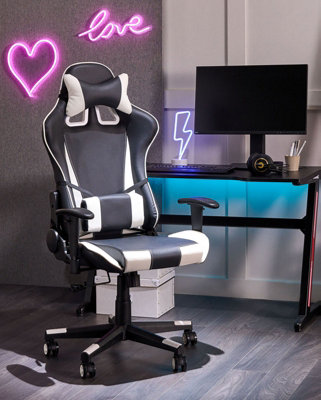 Office Chair Faux Leather White GAMER