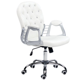 Office Chair Faux Leather White PRINCESS