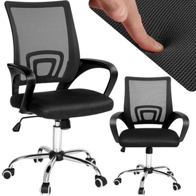 Office Chair Marius - ergonomic shape with lumbar support, comfortable padding - black