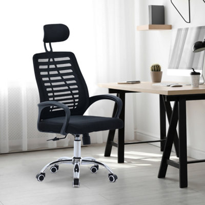 Office Chair Stripes Black Adjustable Ergonomic Butterfly Tilt Mesh