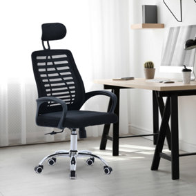 Office Chair Stripes Black Adjustable Ergonomic Butterfly Tilt Mesh