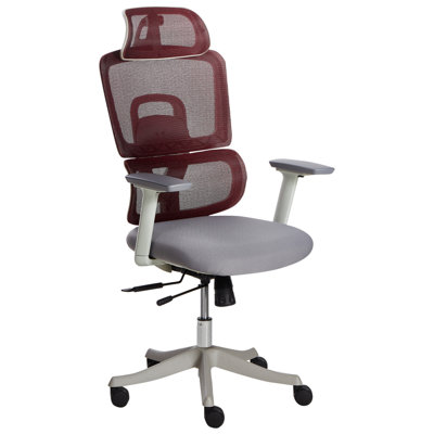 Office Chair Swivel ALLY Fabric Dark Red