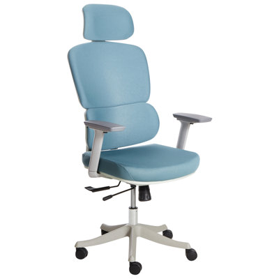 Office Chair Swivel VISCOUNT Fabric Blue