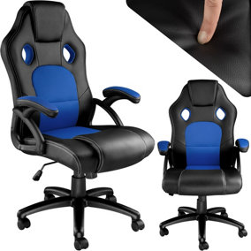 Office Chair Tyson - ergonomic shape, thick padding - black/blue