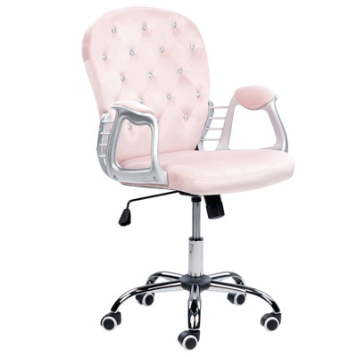 Office Chair Velvet Pink PRINCESS