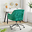Office Desk Chair Ice Velvet Swivel Executive Office Chair Computer Armchair for Home or Office,Light Green