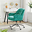 Office Desk Chair Ice Velvet Swivel Executive Office Chair Computer Armchair for Home or Office,Light Green