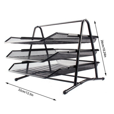 Office File Desk Sorter Document Paper Letter Metal Mesh Trays ...