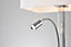 Office Table Lamp Gooseneck LED Reading Light, Polished Chrome Base, White Shade