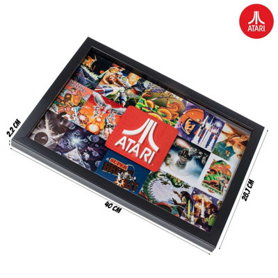 Officiële Atari 3D Wall Art, Authentieke Pong Collectie voor Gaming Setup, Gamer Wallpaper, Gaming-Room Decor en Muurstickers, Zwart Frame - ThumbsUp