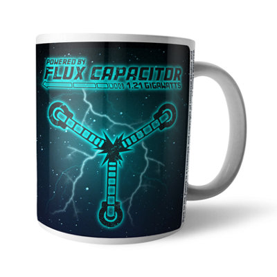 Official Back to the future Powered By Flux Capacitor Mug 100% Ceramic, Dishwasher Safe