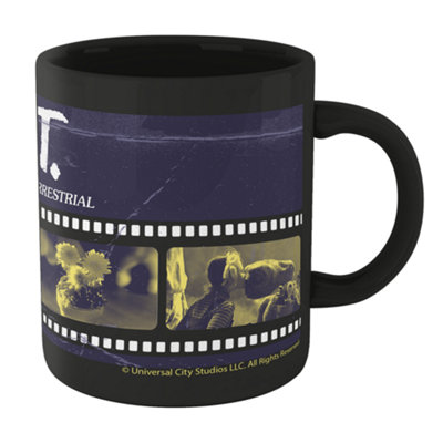 Official E.T. the Extra-Terrestrial Film Reel Mug - Black 100% Ceramic, Dishwasher Safe