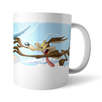 Official Looney Tunes Wile E. Coyote And Roadrunner Mug 100% Ceramic, Dishwasher Safe