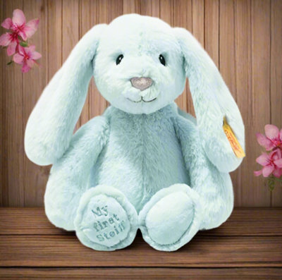 Official Steiff My First Steiff Hoppie Light Blue Bunny Rabbit Soft Toy