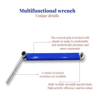 Offset Extension Ratchet Spanner & Adapter Set - Multi-purpose Wrench Tool for Hard-to-Reach Areas