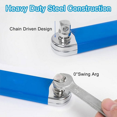 Offset Extension Ratchet Spanner & Adapter Set - Multi-purpose Wrench Tool for Hard-to-Reach Areas