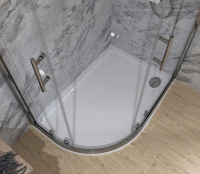 Offset Quadrant Resin Stone Shower Tray White Finish 1200x800 Left Handed - 4
