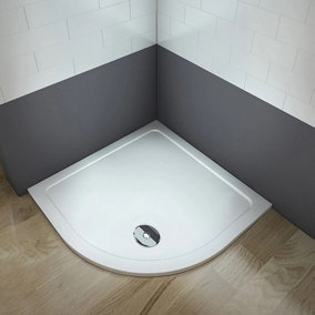 Offset Quadrant Resin Stone Shower Tray White Finish 760 x 760 mm