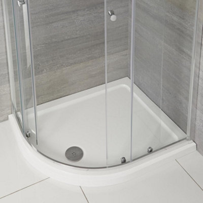 Offset Quadrant Shower Tray White Finish 1200 x 800mm Plastic