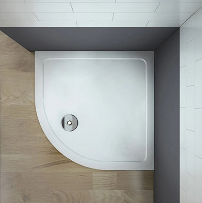 Offset Quadrant Shower Tray White Finish 700x700mm Slimline 40 mm