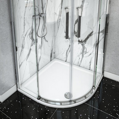 Offset Quadrant Shower Tray White Finish 700x700mm Slimline 40 mm - 4