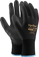 OGRIFOX 12 Pairs Black Nylon Work Gloves. Gardening, Builders, Mechanic